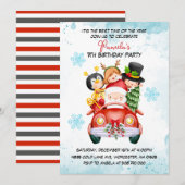 Kerstman & Vrienden Uitnodiging voor verjaardagsfe (Voorkant / Achterkant)