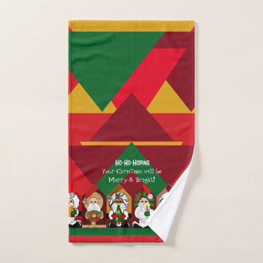 Kerstman vrolijk en stralende kerst Cartoon Handdoek (Handdoek)