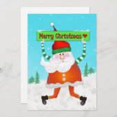 Kerstman vrolijk feestdagenkaart (Voorkant / Achterkant)