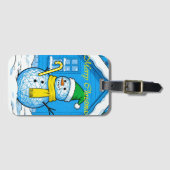Kerstman vrolijk kerst bagagesticker, Festive Bagagelabel (Voorkant (horizontaal))