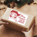 Kerstman Vrolijk Kerstcadeau Rechthoekige Sticker<br><div class="desc">Deze cartoon santa stickers zijn een snelle maar leuke manier om al uw geschenken aan vrienden en familie te personaliseren.</div>