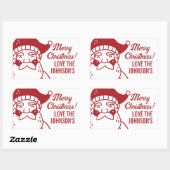 Kerstman Vrolijk Kerstcadeau Rechthoekige Sticker (Vel)