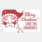 Kerstman Vrolijk Kerstcadeau Rechthoekige Sticker (Voorkant)