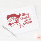 Kerstman Vrolijk Kerstcadeau Rechthoekige Sticker (Envelop)