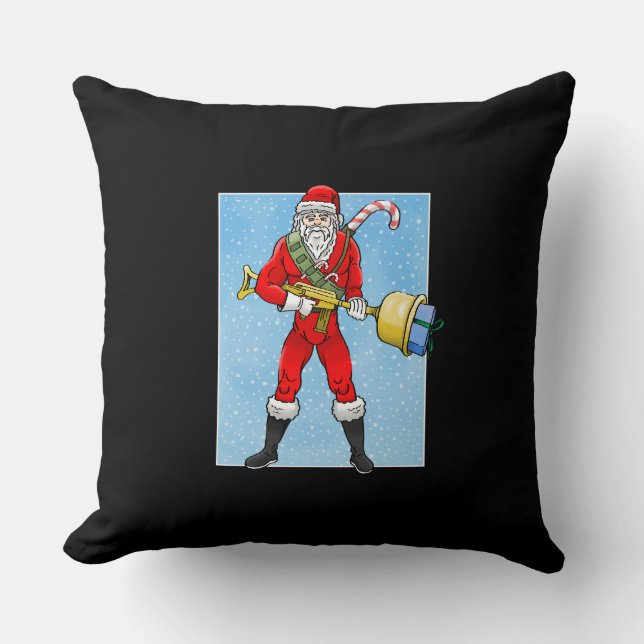 Kerstman vrolijk kerstfeest deel 2 kussen (Voorkant)