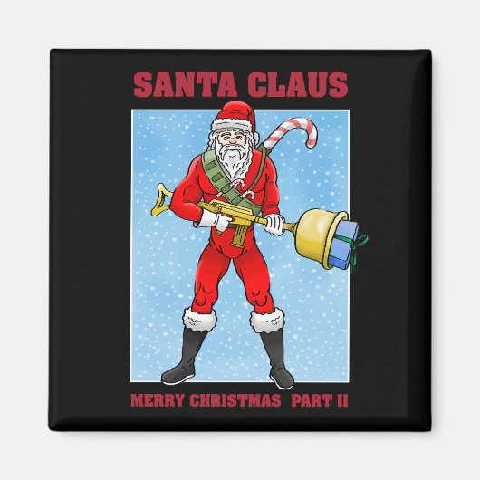 Kerstman vrolijk kerstfeest deel 2 magneet (Voorkant)