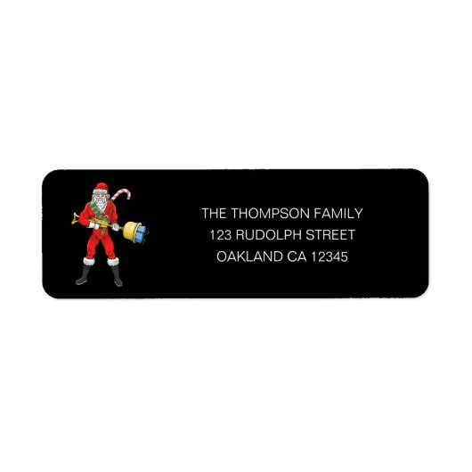 Kerstman Vrolijk Kerstfeest Deel 2 Retouradres  Etiket (Voorkant)