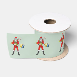 Kerstman vrolijk kerstfeest deel 2 satijnen lint