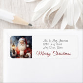 Kerstman vrolijk kerstfeest etiket (Insitu)