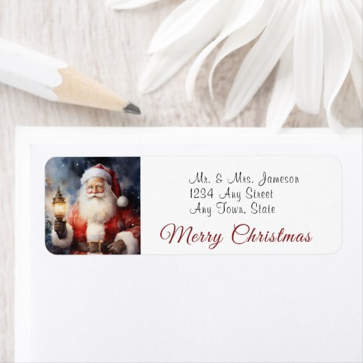 Kerstman vrolijk kerstfeest   etiket (Insitu)