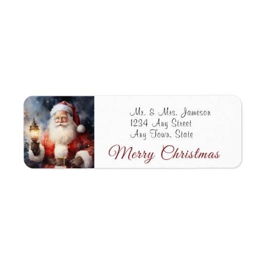 Kerstman vrolijk kerstfeest etiket (Voorkant)