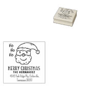 Kerstman Vrolijk Kerstfeest, Familie Adres Rubberstempel (Gestempeld)