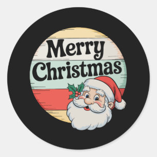 Kerstman vrolijk kerstfeest oude Kerstmis ouderwet Ronde Sticker