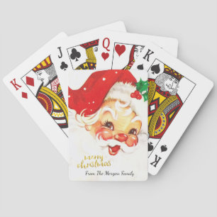 Kerstman vrolijk kerstfeest pokerkaarten