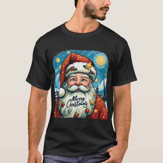 Kerstman vrolijk Kerstfeest T-shirt (Voorkant)