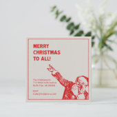 Kerstman: "Vrolijk kerstfeest voor iedereen!"Parti Kaart (Staand voorkant)