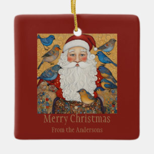 Kerstman Vrolijk Kerstgroet Keramisch Ornament