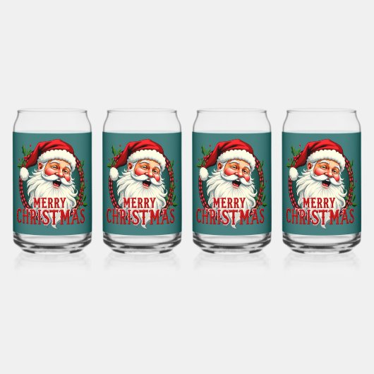  Kerstman Vrolijk Kerstillustratie Blikvorm Glas (Achterkant)