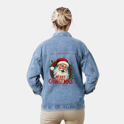  Kerstman Vrolijk Kerstillustratie Denim Jacket (Model)