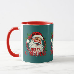 Kerstman Vrolijk Kerstillustratie Mok