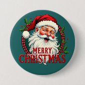  Kerstman Vrolijk Kerstillustratie Ronde Button 7,6 Cm (Voorkant)