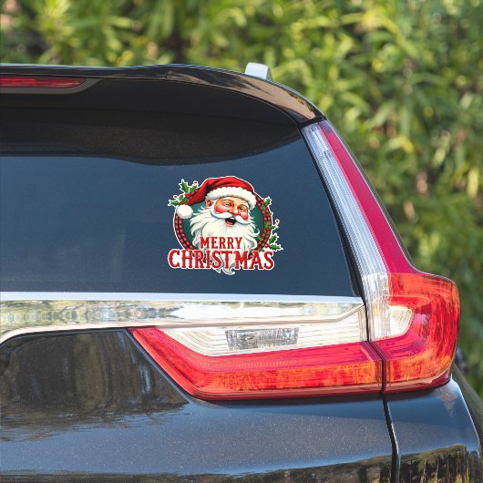  Kerstman Vrolijk Kerstillustratie Sticker (Auto Zijkant)