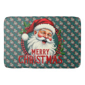 Kerstman Vrolijk Kerstillustratiepatroon Badmat (Voorkant)