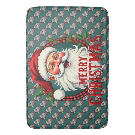  Kerstman Vrolijk Kerstillustratiepatroon Badmat (Voorkant Verticaal)