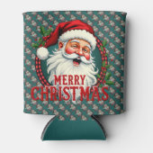  Kerstman Vrolijk Kerstillustratiepatroon Blikjeskoeler (Voorkant)
