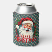  Kerstman Vrolijk Kerstillustratiepatroon Blikjeskoeler (Blikje Achterkant)