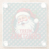  Kerstman Vrolijk Kerstillustratiepatroon Glazen Onderzetter (Achterkant)