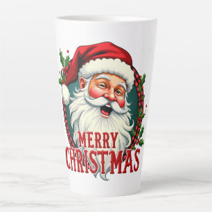  Kerstman Vrolijk Kerstillustratiepatroon Latte Mok