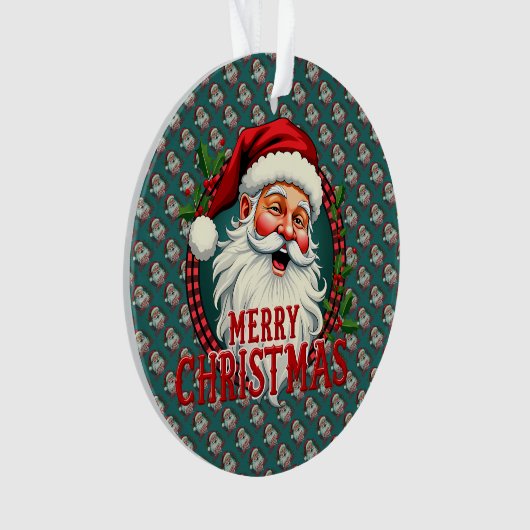  Kerstman Vrolijk Kerstillustratiepatroon Ornament (voorkant)