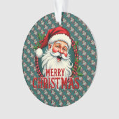  Kerstman Vrolijk Kerstillustratiepatroon Ornament (voorkant)