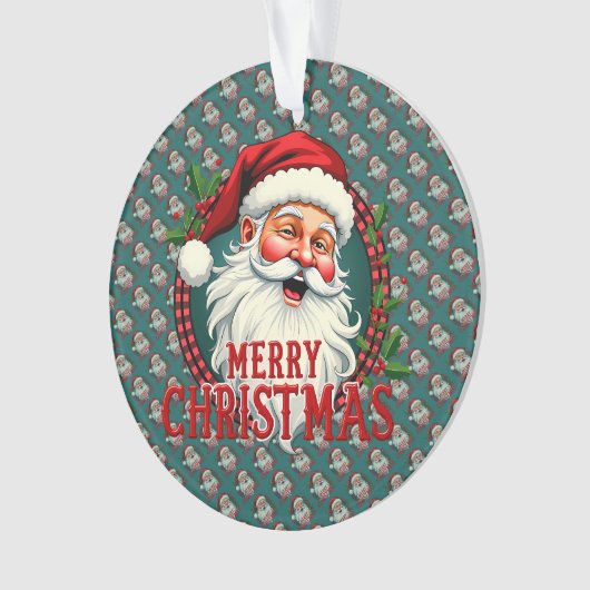  Kerstman Vrolijk Kerstillustratiepatroon Ornament (voorkant)