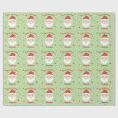 Kerstman Vrolijk Kerstman Persoonlijke Naam Cadeaupapier (Vlak)