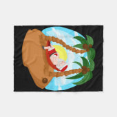 Kerstman Vrolijk Kerststranden Palm Tree Trip Fleece Deken (Voorkant (Horizontaal))