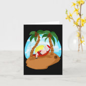 Kerstman Vrolijk Kerststranden Palm Tree Trip Kaart (Gele Bloem)