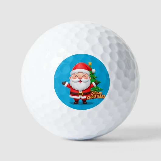 Kerstman vrolijke groet golfballen (Voorkant)