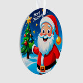 Kerstman vrolijke groet ornament (voorkant)