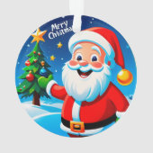 Kerstman vrolijke groet ornament (achterkant)