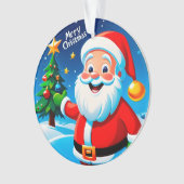 Kerstman vrolijke groet ornament (voorkant)