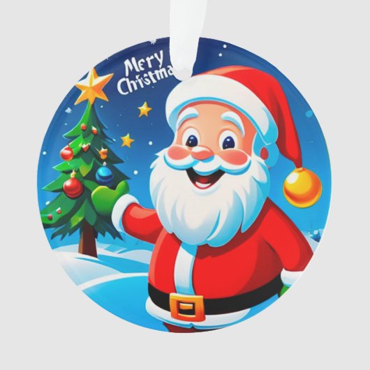 Kerstman vrolijke groet ornament (voorkant)