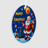 Kerstman vrolijke groet ornament (voorkant)