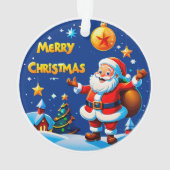 Kerstman vrolijke groet ornament (achterkant)