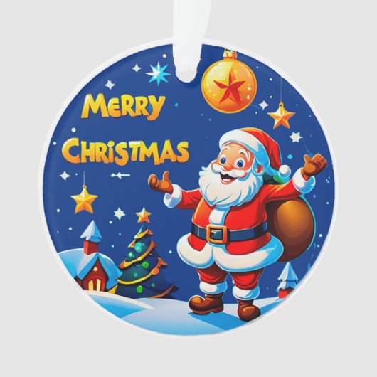 Kerstman vrolijke groet ornament (voorkant)