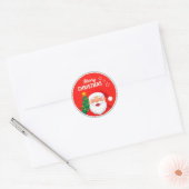 Kerstman vrolijke groet ronde sticker (Envelop)