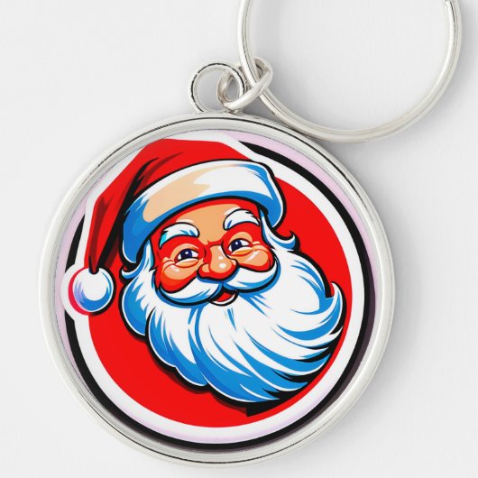 Kerstman vrolijke groet sleutelhanger (Voorkant)