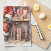 kerstman vrolijke kerst keukenhanddoek (Quarter Fold)