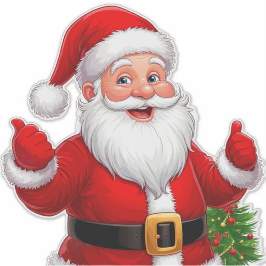 🎅 Kerstman Vrolijke Kerst Thuis Stijl Sticker (Voorkant)